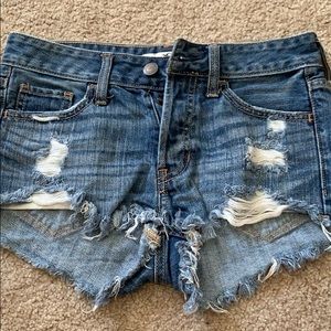 blue jean shorts